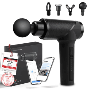 Zapeli Massagepistole 3.0 mit App-Steuerung & 4 Aufsätzen – Leistungsstarkes Muskelmassagegerät